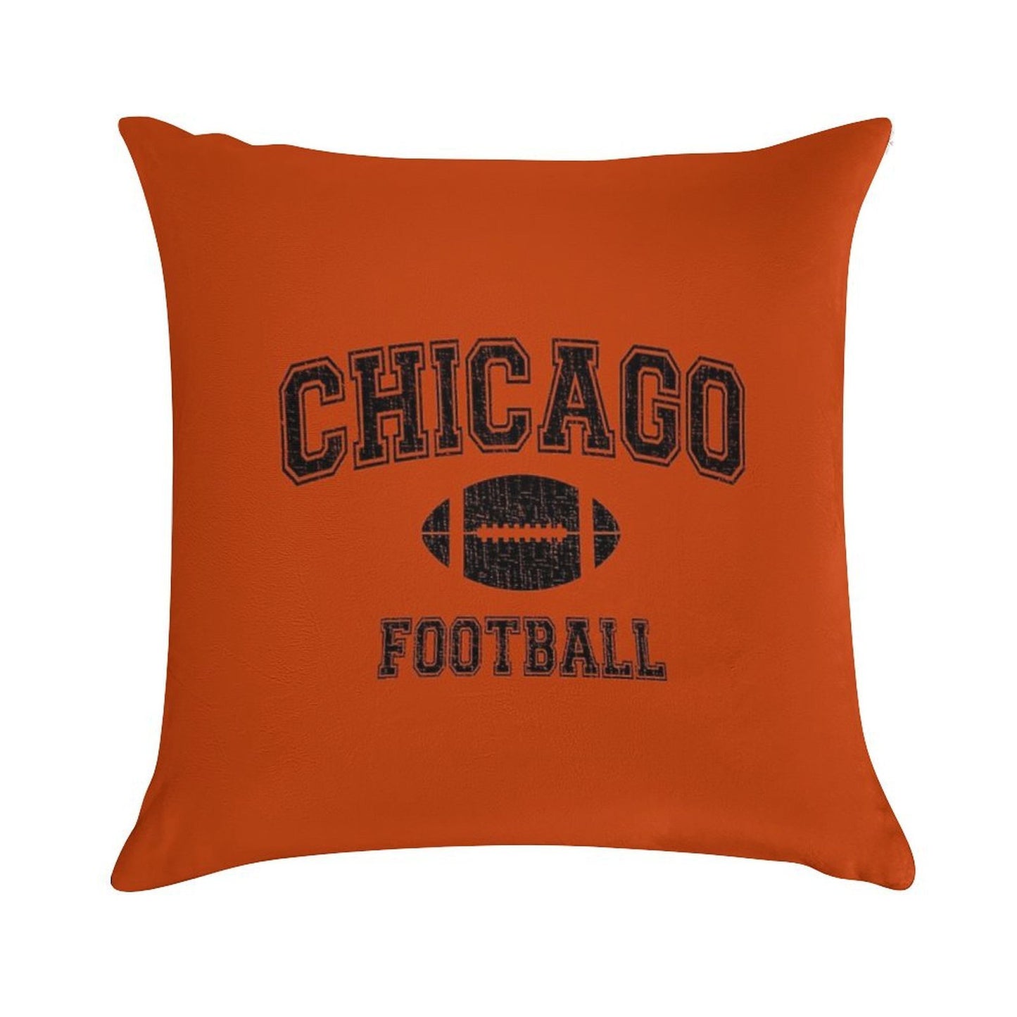 American Football Sport Design  Chicago Football - Distressed Soft Durable Construction Throw Pillow