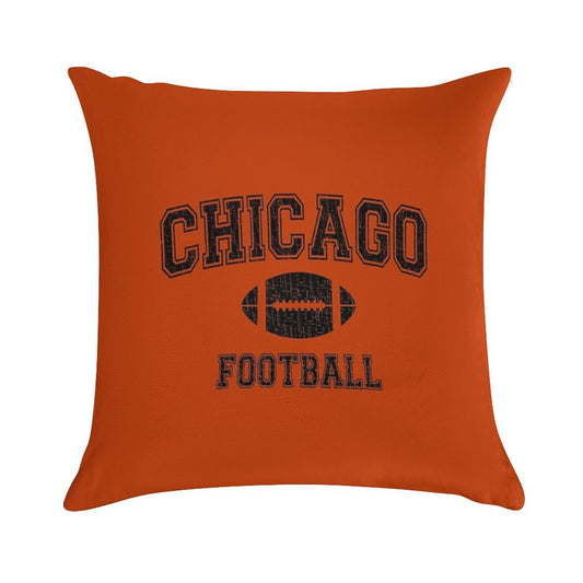 American Football Sport Design  Chicago Football - Distressed Soft Durable Construction Throw Pillow