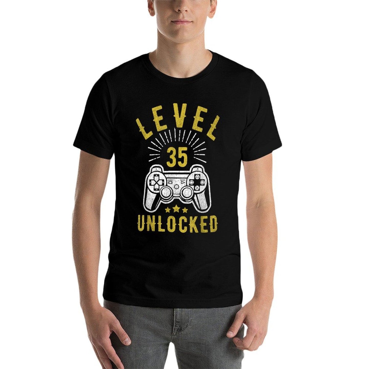 Level 35 Unlocked Funny 35th Birthday Men 35 Years Old  Vintage-inspired T-Shirt
