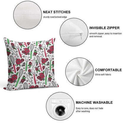 Holiday Cooking & Baking Soft Luxury Feel Throw Pillow
