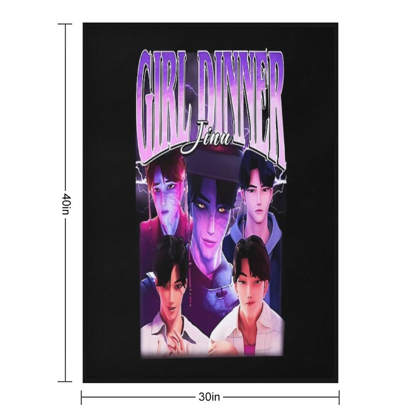 Girl Dinner Jinu Kpop Demon Hunters Villain Multi-functional Throw Blanket
