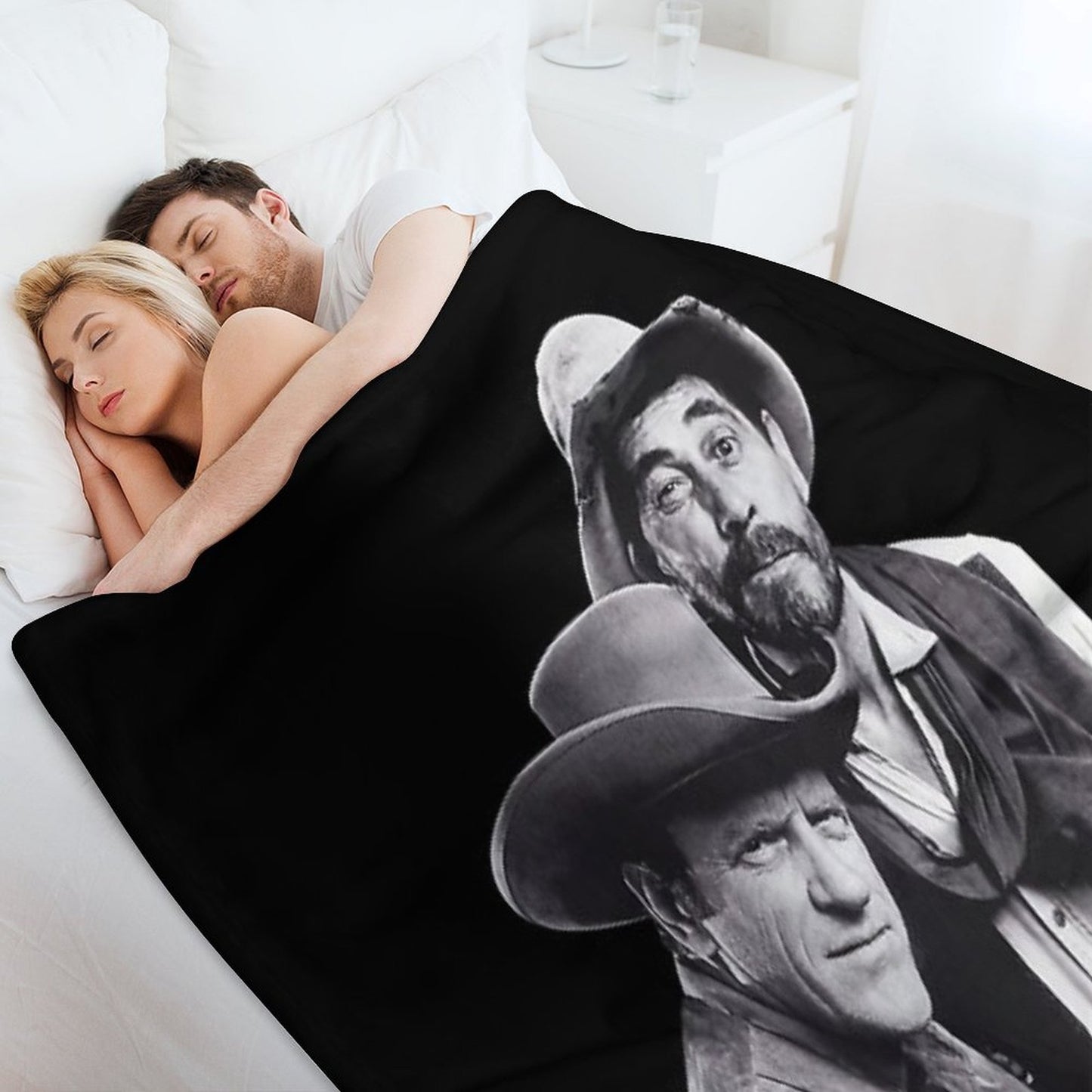 Gunsmoke Series James Arness And Matt Dillon Eco-conscious Throw Blanket