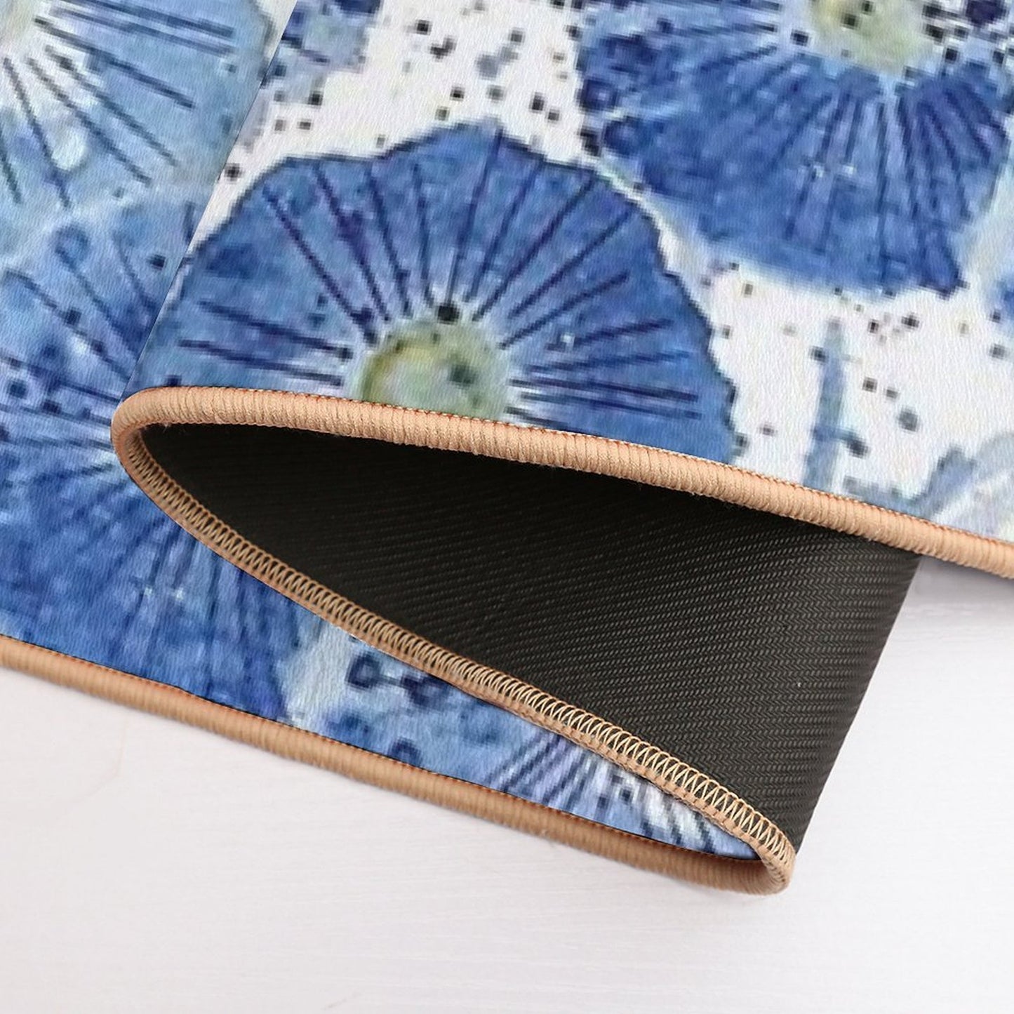 Indigo Dandelion Pattern  Pet-Safe Bath Mat