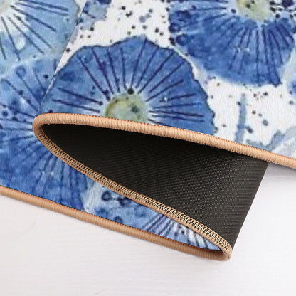 Indigo Dandelion Pattern  Pet-Safe Bath Mat