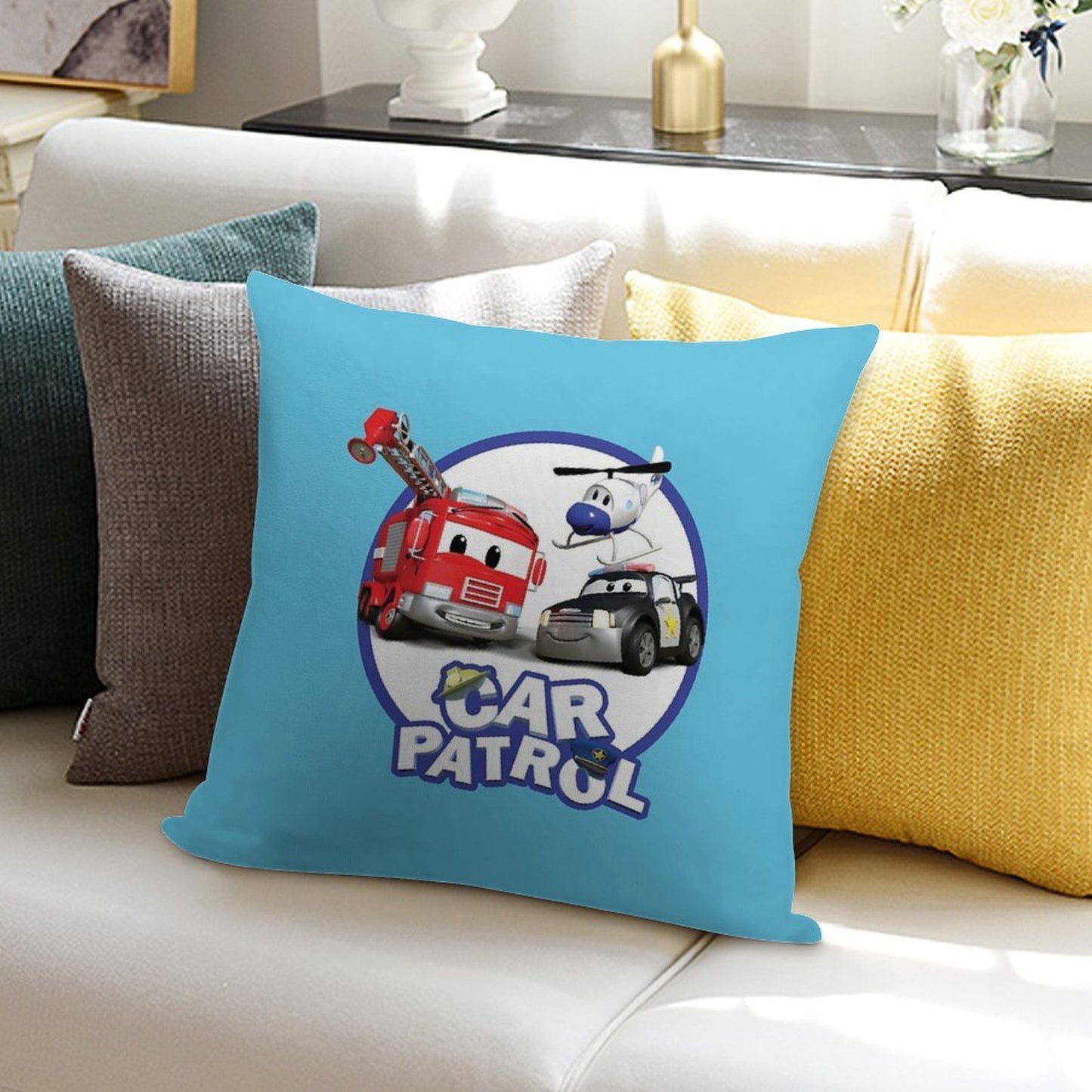 Car Patrol of Car City Soft Bedroom Essential Throw Pillow