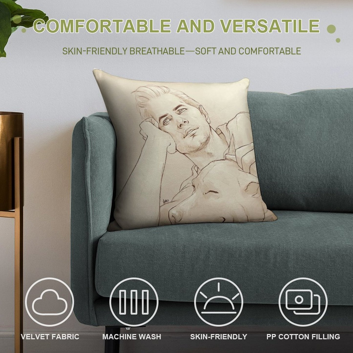 Looking at Her (dreamy!Cullen) Soft Bedroom Essential Throw Pillow