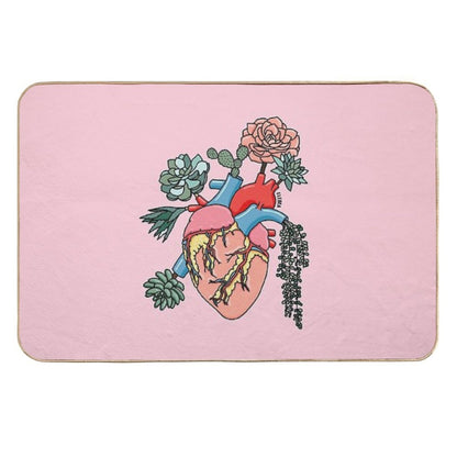 Succulent Heart by Sasa Elebea  Eco-Friendly Bath Mat