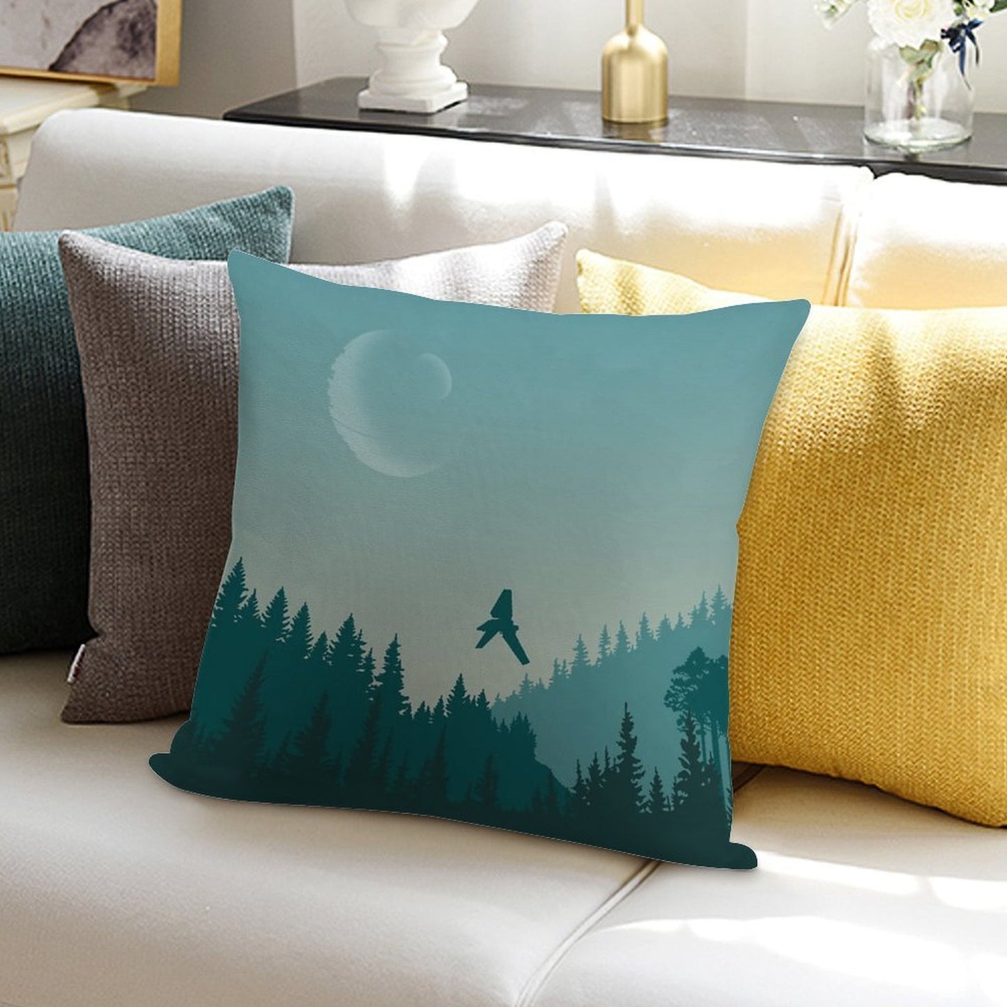 Endor Poster Soft Reinforced Edging Throw Pillow