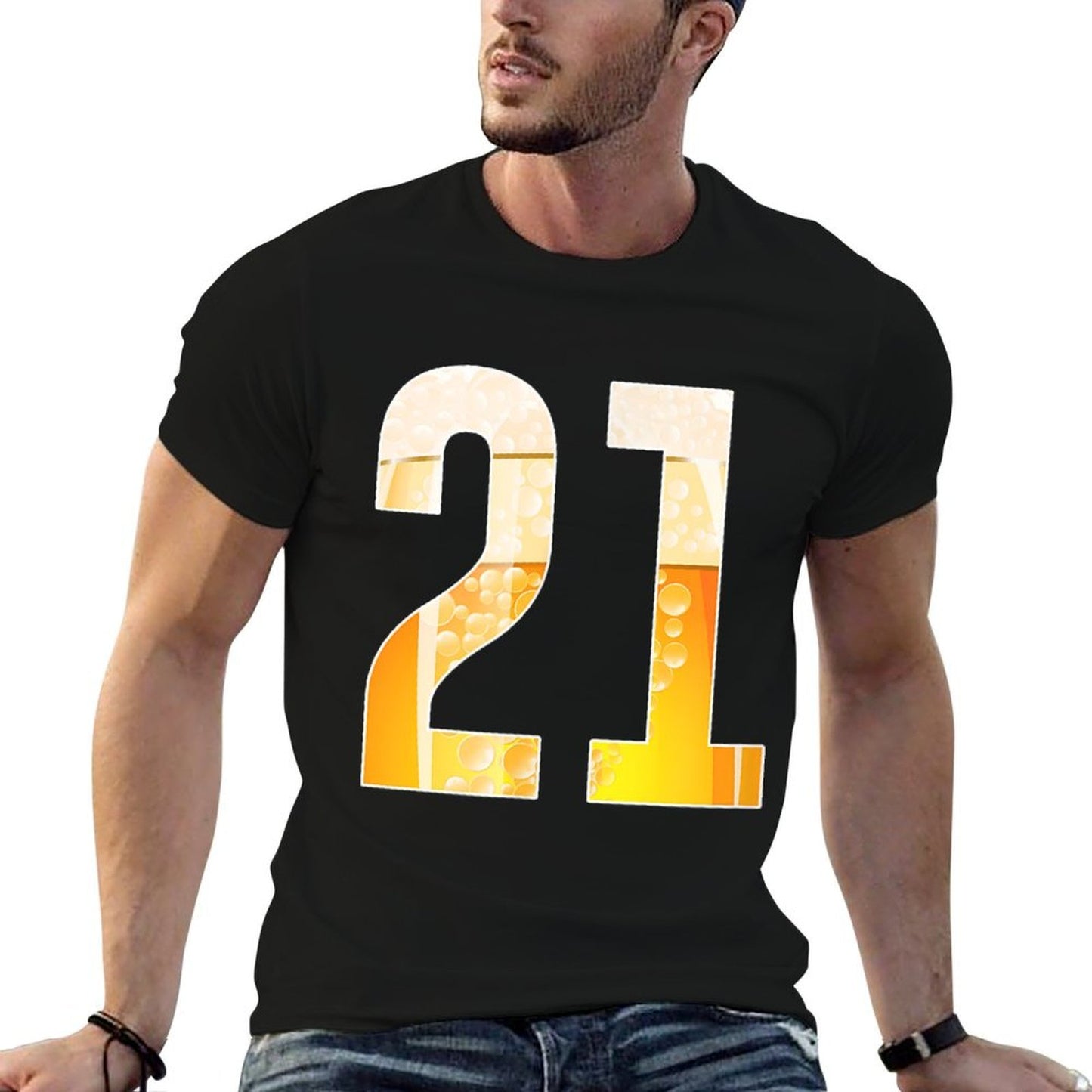 21 Years Old T-shirt 21st Birthday Party  Summer-ready Fabric T-Shirt