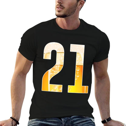 21 Years Old T-shirt 21st Birthday Party  Summer-ready Fabric T-Shirt