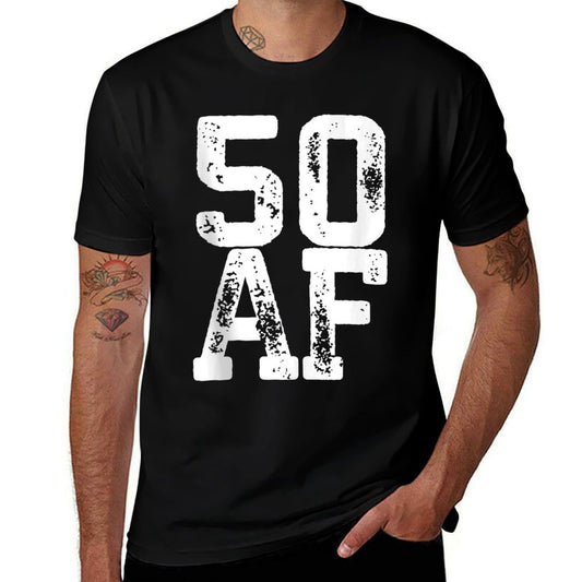 50 AF 50th Birthday Gift  Heathered Texture T-Shirt