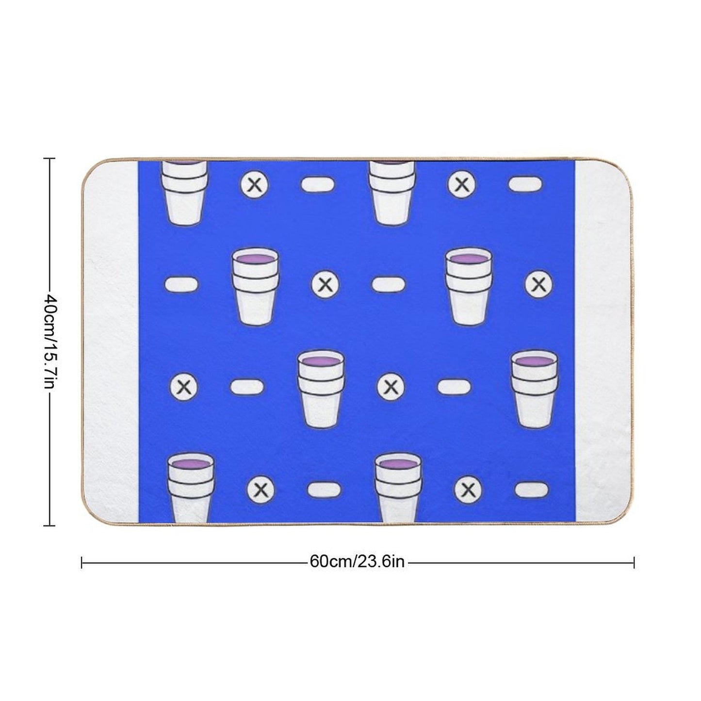 Lean & Pills (Dark Blue)  Easy Maintenance Bath Mat