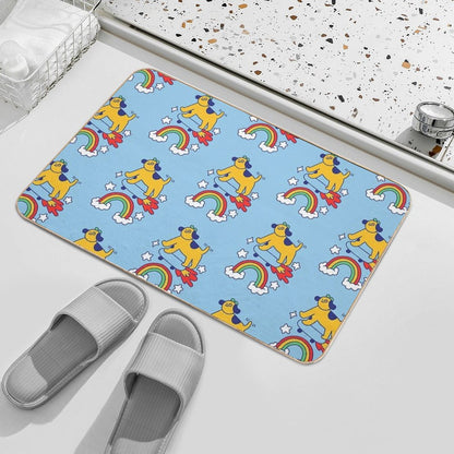 Dog Flying On A Skateboard  Pet-Safe Bath Mat