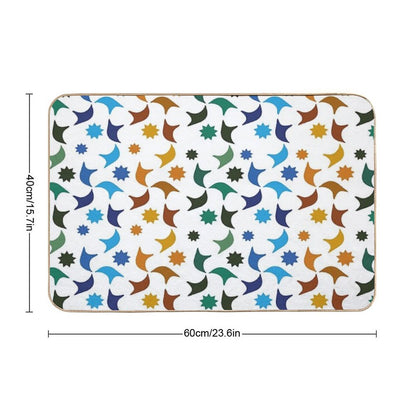 Abstract Geometric Tessera of The Alhambra in Granada Arab Art  Absorbent Bath Mat
