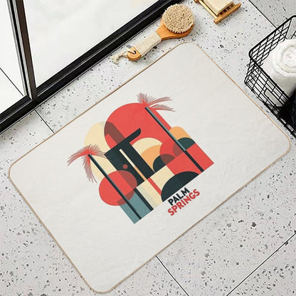 Palm Springs Mid-Century Modern Abstract Design  Long-Lasting Bath Mat