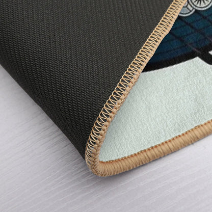Blue Viking Ship  Long-Lasting Bath Mat