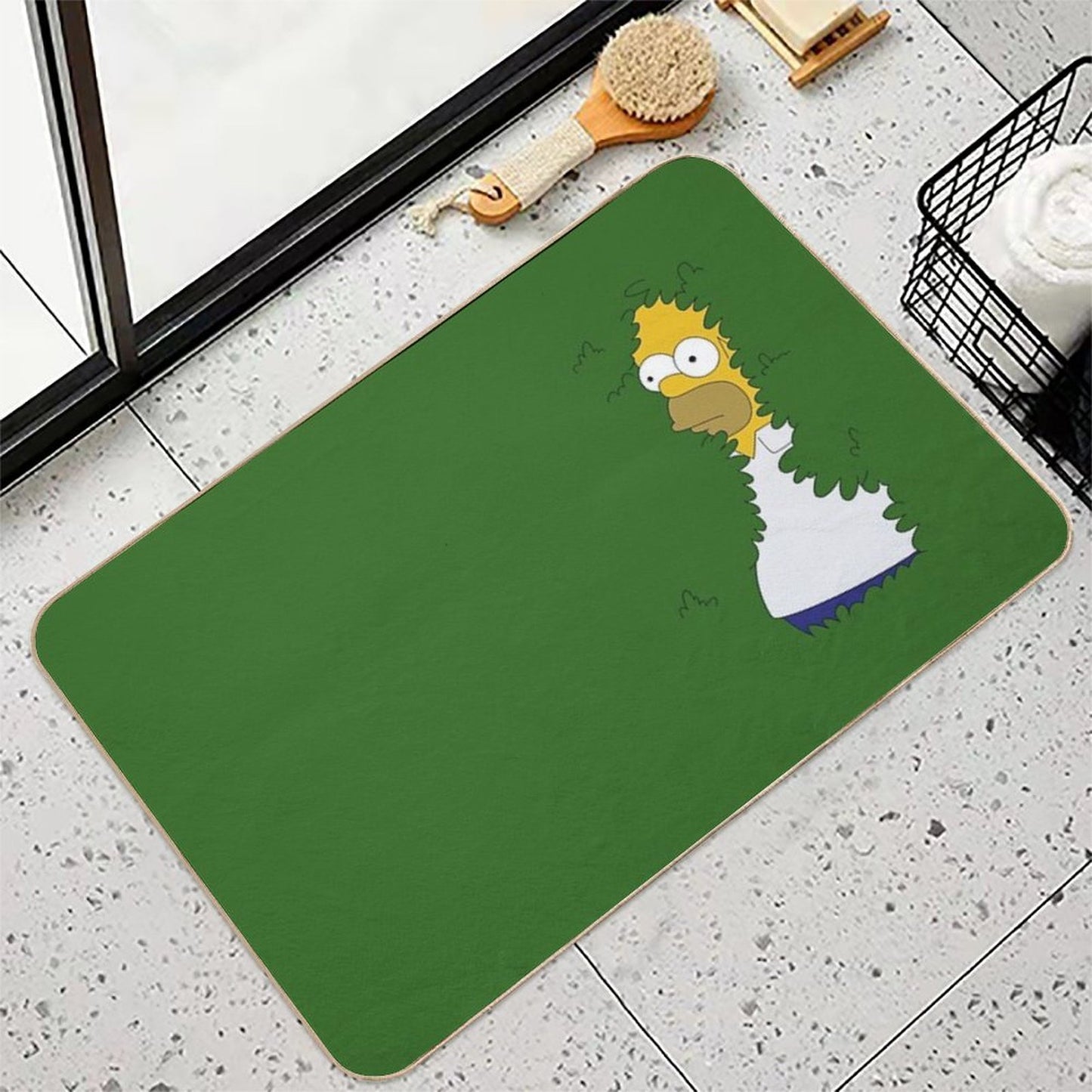 Homer In The Bushes  Eco-Friendly Bath Mat