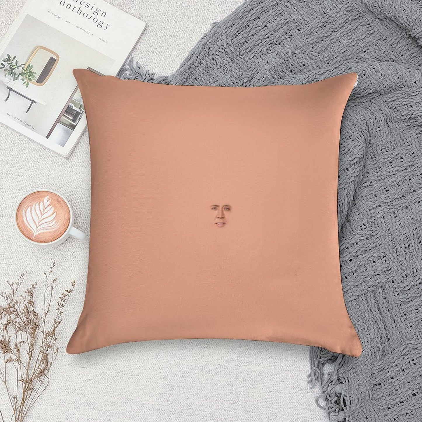 Nicolas Cage Face Soft Multiple Sizes Throw Pillow