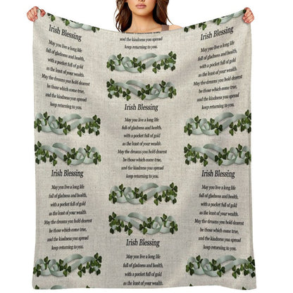 Irish Blessing Art Shrink-resistant Throw Blanket