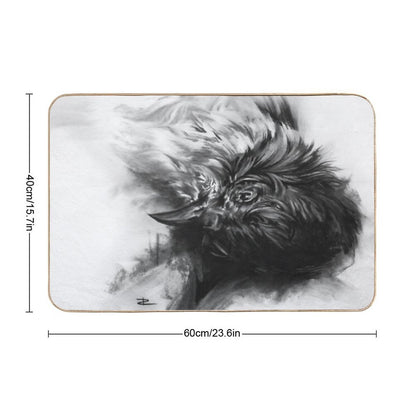 Senescent 4 - Charcoal Drawing  Anti-Trip Bath Mat