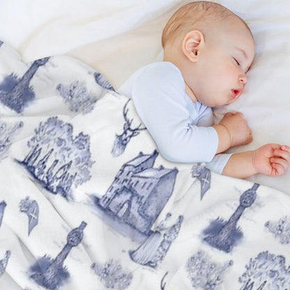 Highlander Toile in Blue Compact Throw Blanket