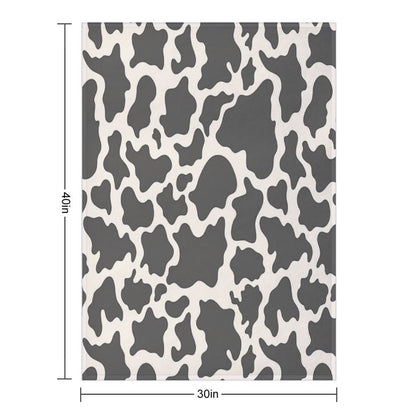 Cow Print Plush Throw Blanket