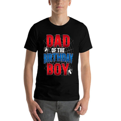 Dad Of The Birthday Boy Matching Family Spider Web  Stretchy T-Shirt