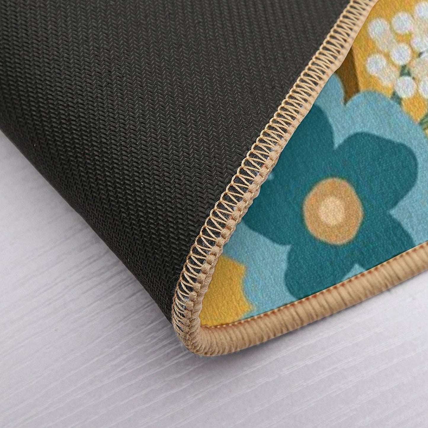 Yellow Floral  Versatile Bath Mat
