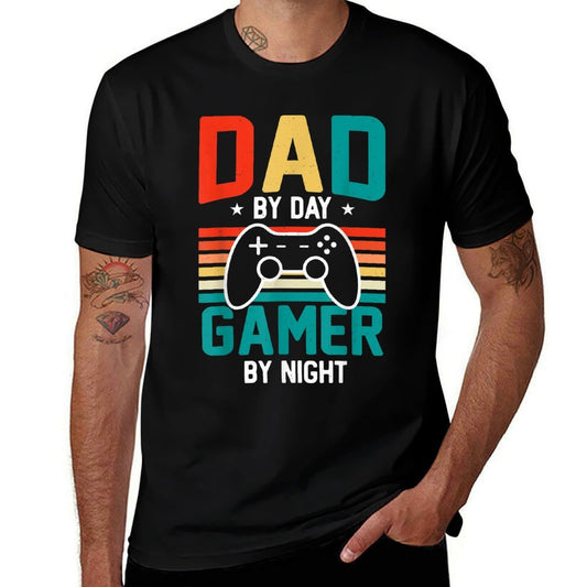 Dad By Day Gamer By Night Video Games Lover Gamer Dad  Vintage-inspired T-Shirt