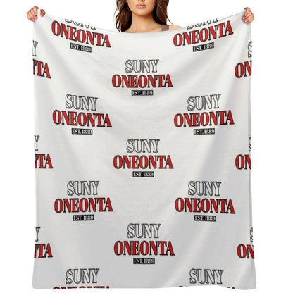 SUNY Oneonta Straightforward Velvety-soft Throw Blanket