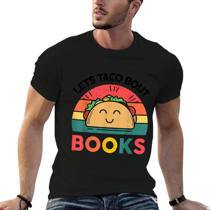 Funny Lets Taco Bout Books-Shirt Kids Women Reading Teacher  Oversized Silhouette T-Shirt