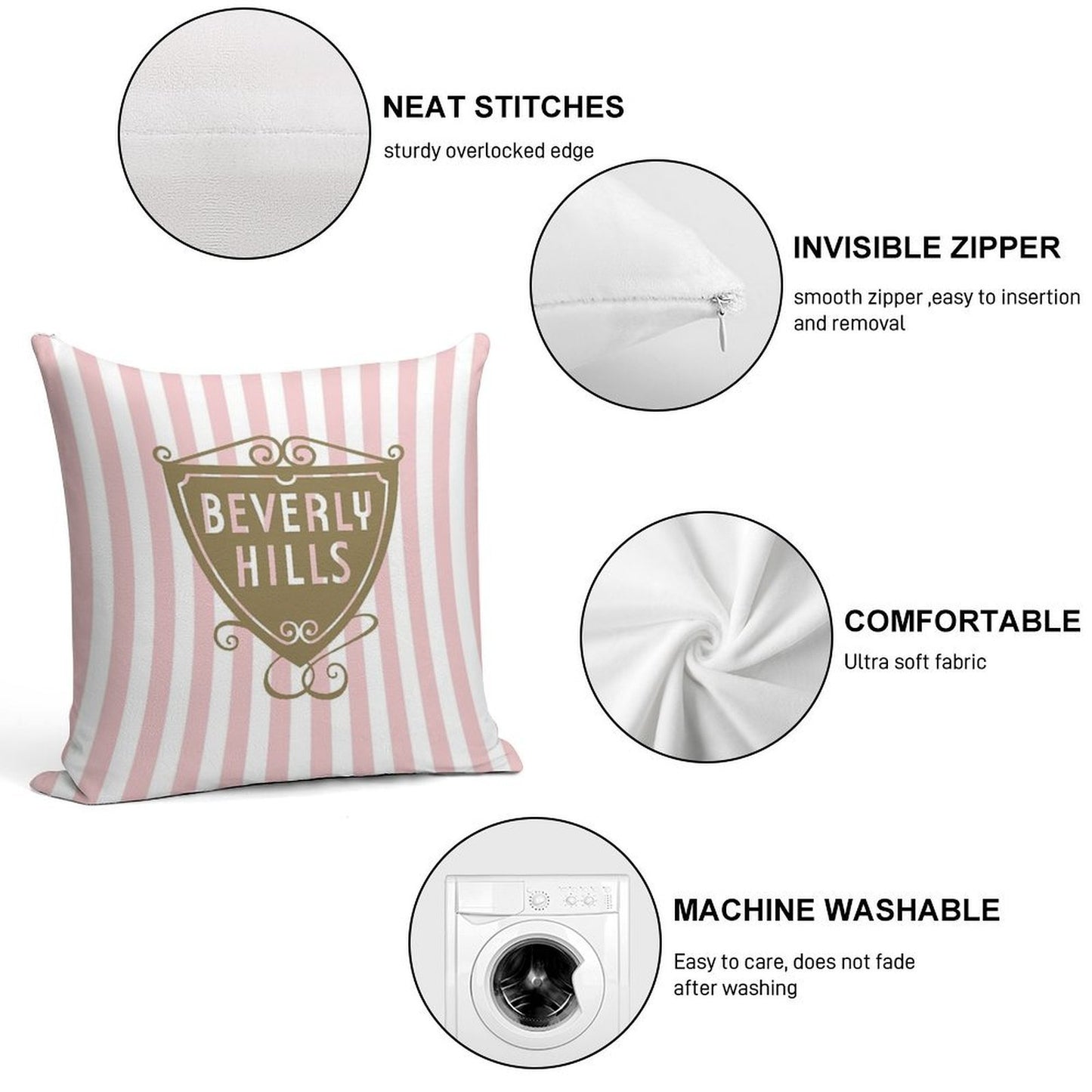 Beverly Hills Shield Soft Style Accent Throw Pillow