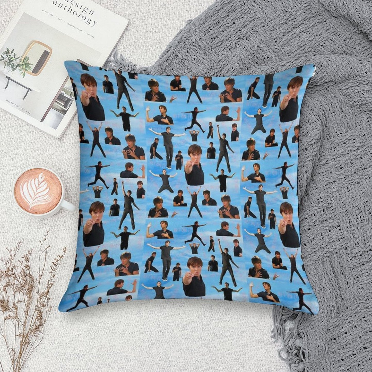 Zac Efron Troy Bolton Bet On It  High School Musical Soft Anti-Pilling Throw Pillow