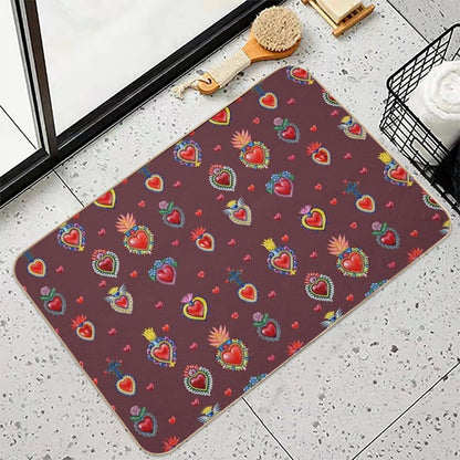 Mexican Sacred Hearts  Multi-Purpose Bath Mat