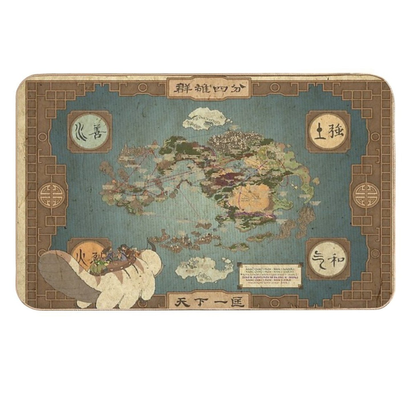 Avatar The Last Airbender Map Durable Bath Mat
