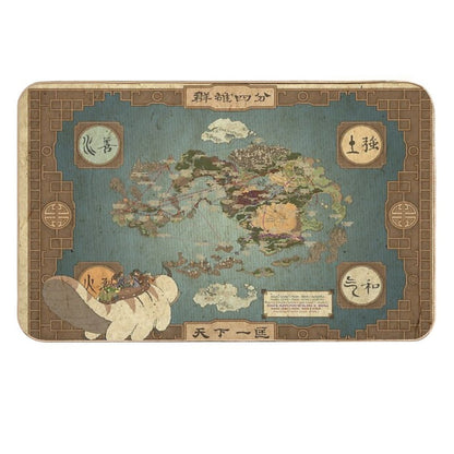 Avatar The Last Airbender Map Durable Bath Mat