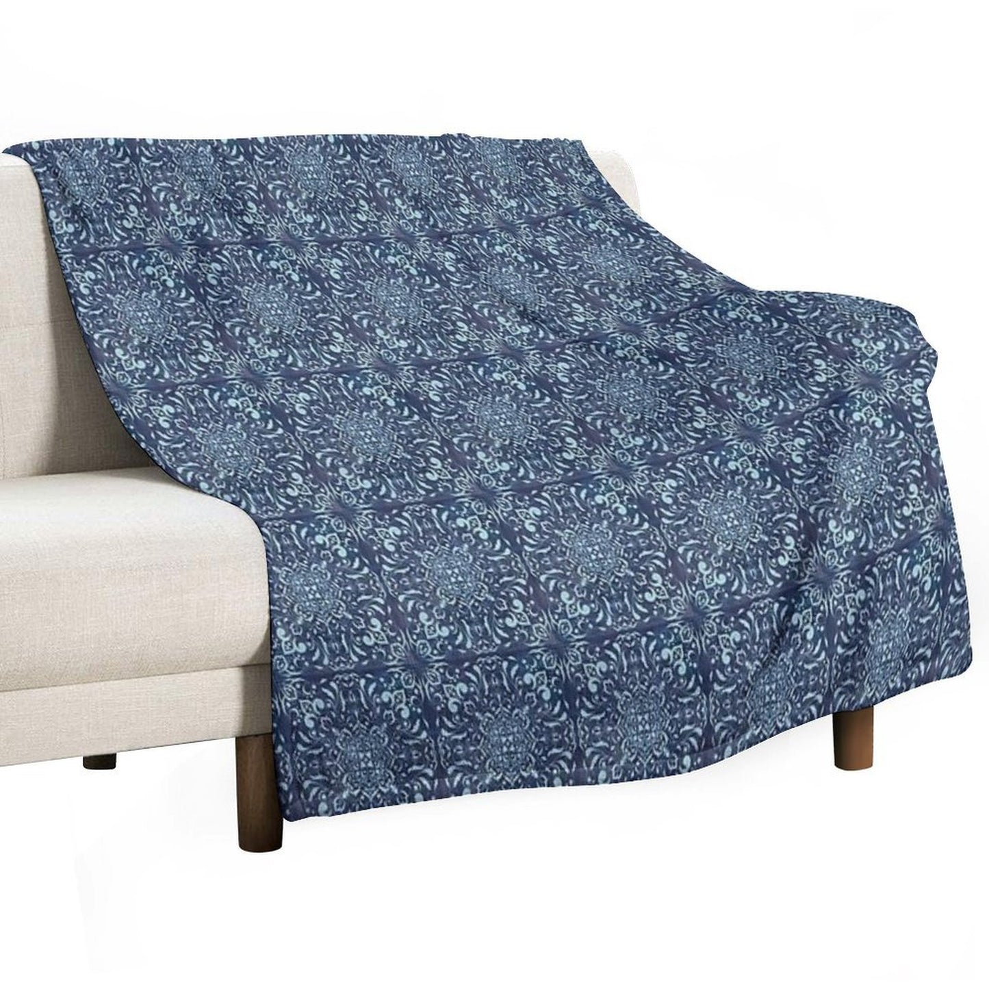 Mint Square Mandala on Space Background Versatility Throw Blanket