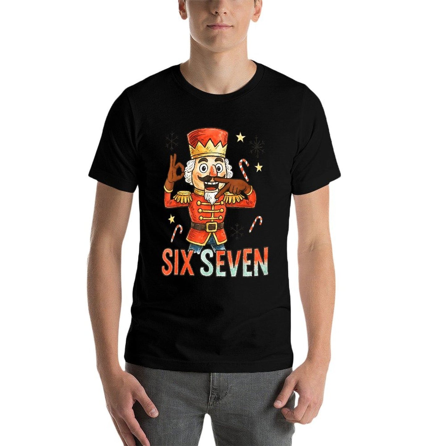 Funny Six Seven Meme Christmas Nutcracker Men Women Kids  Wrinkle-resistant T-Shirt