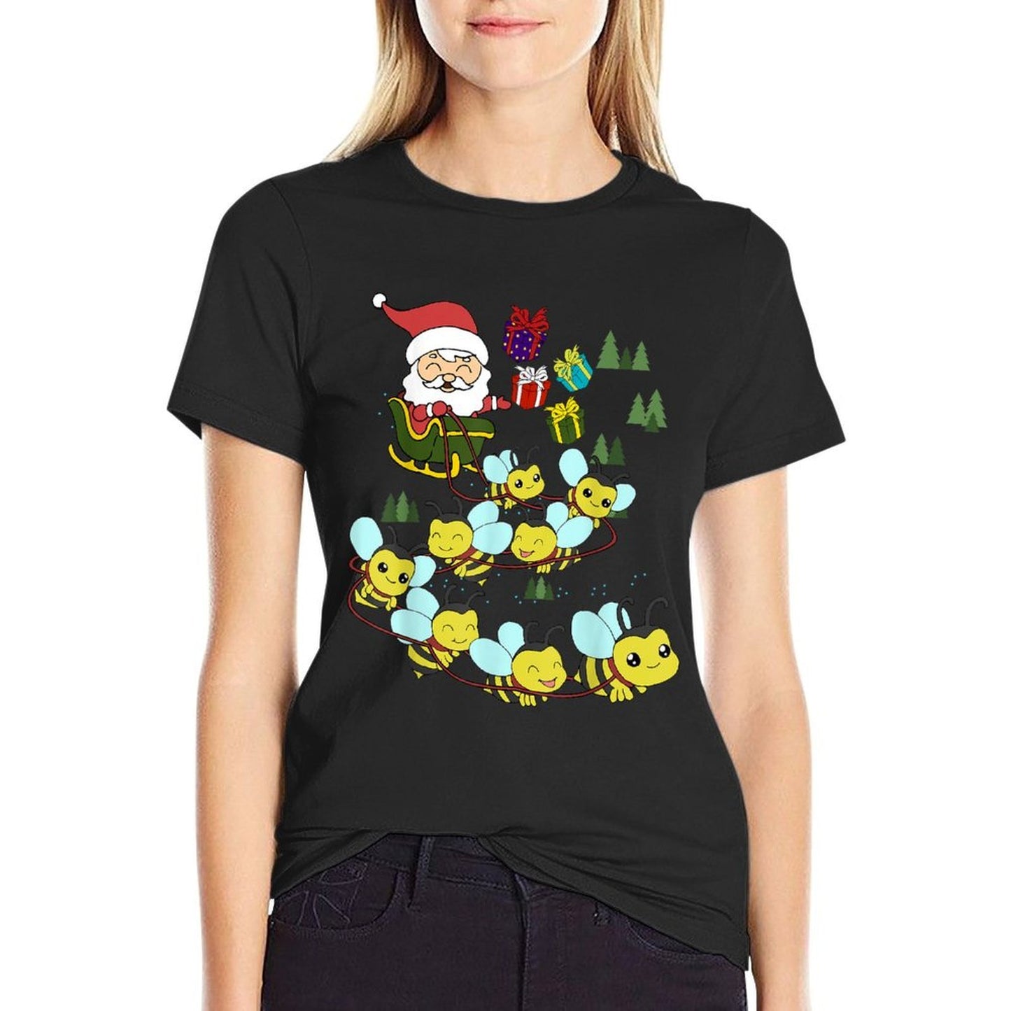 Bee Christmas  Polyester Blend T-Shirt