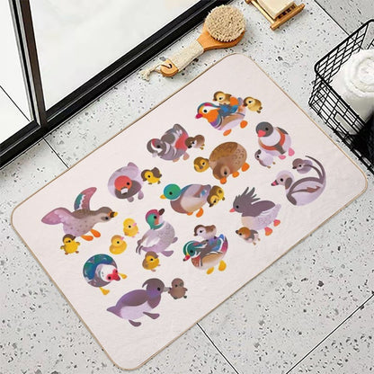 Duck And Duckling  Easy To Clean Bath Mat