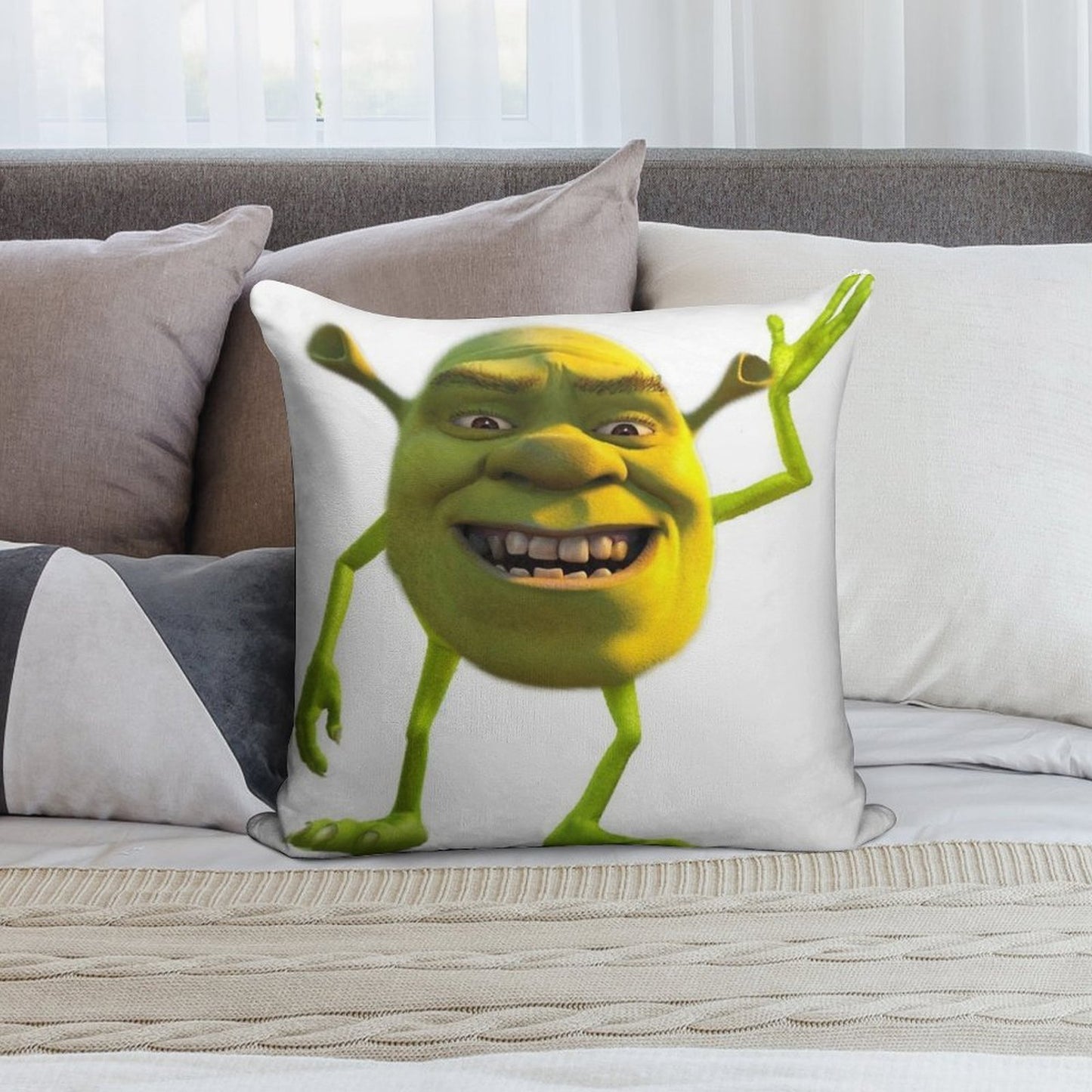 Shrek Wazowski Soft Home Decor Throw Pillow