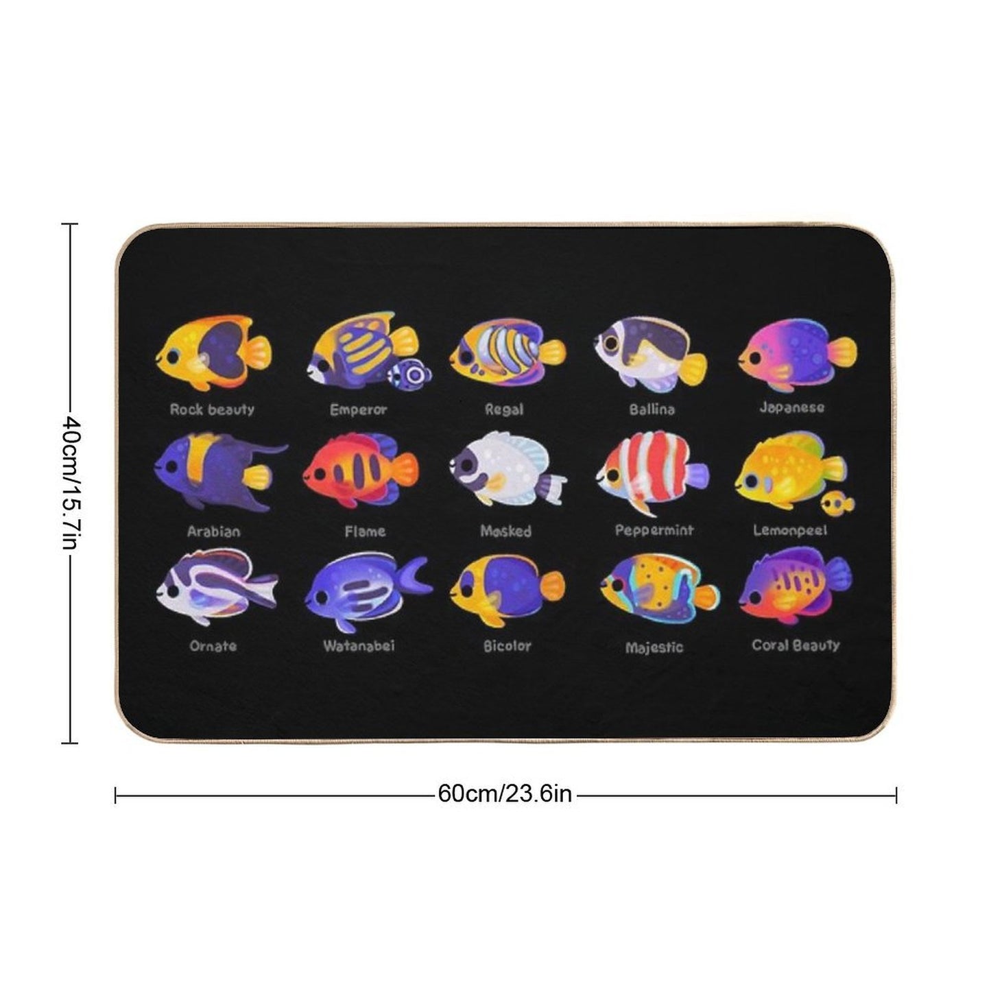 Angelfish! (marine) - Name Ver.  Anti-Trip Bath Mat