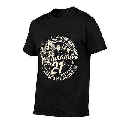 Grandma 21st Birthday Party My Granddaughter Is Turning 21  Moisture-wicking T-Shirt
