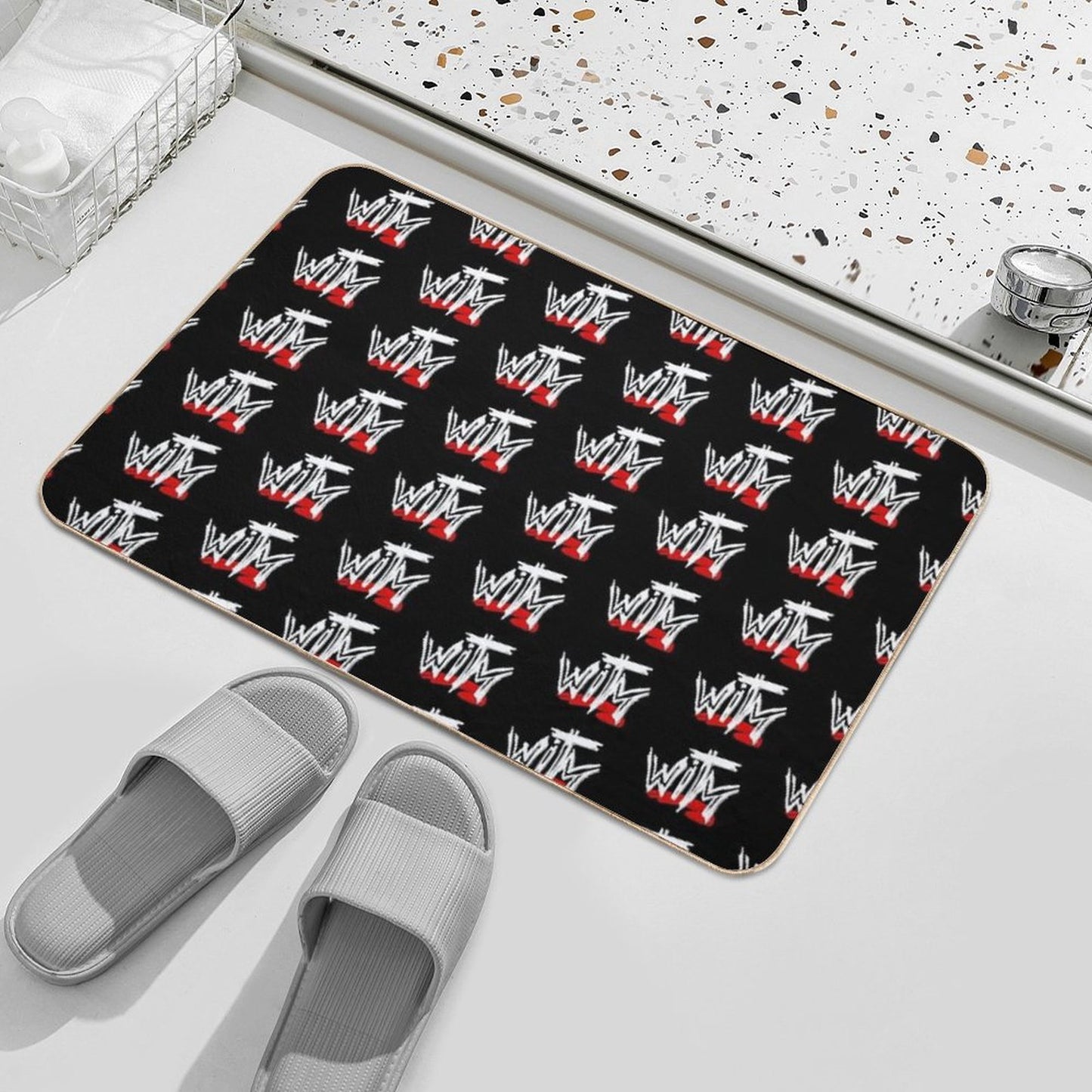 Wrestling in The Middle Scratch Logo  Multi-Purpose Bath Mat