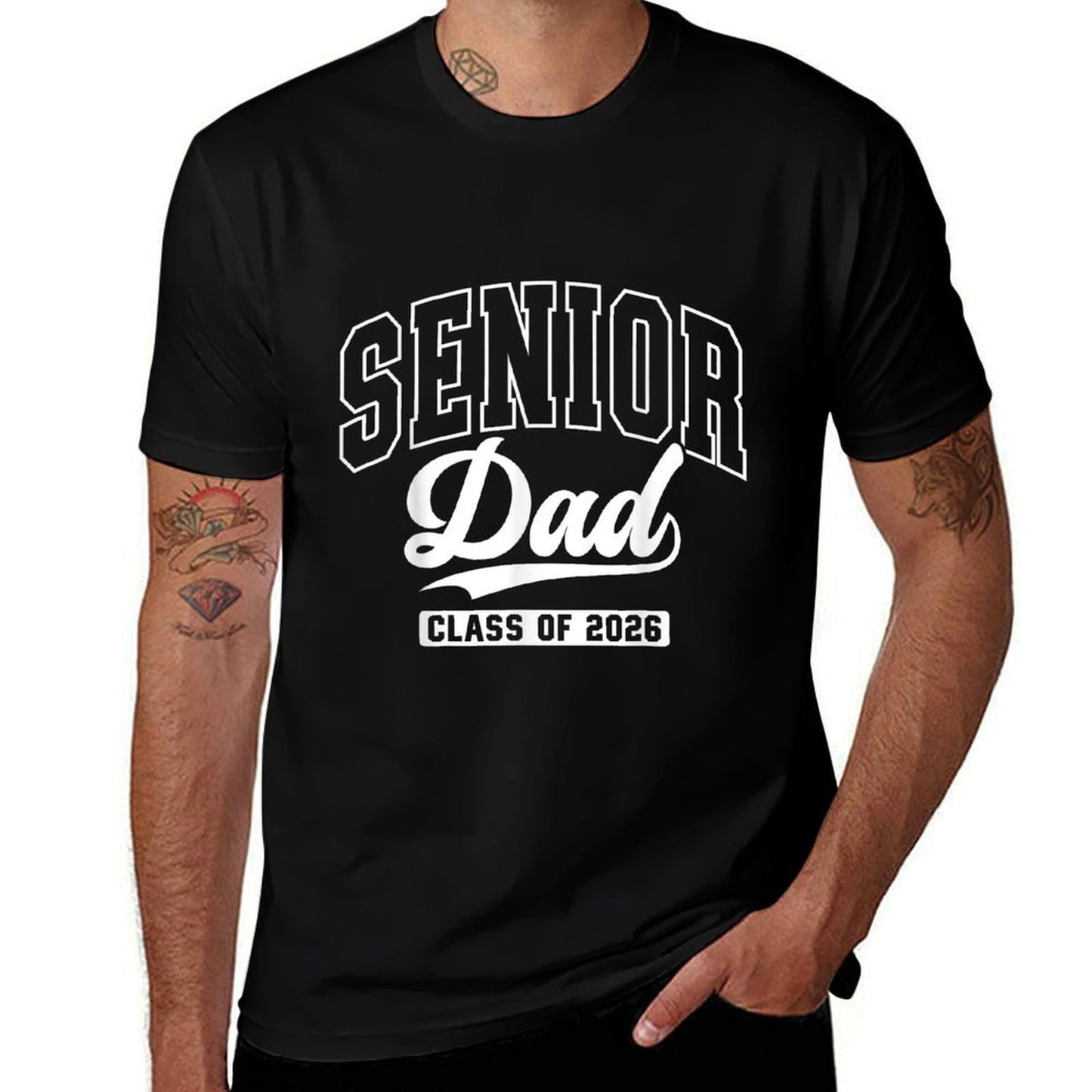 Proud Senior Dad Class Of 2026 Graduation 2026 Senior Dad 26  Summer-ready Fabric T-Shirt