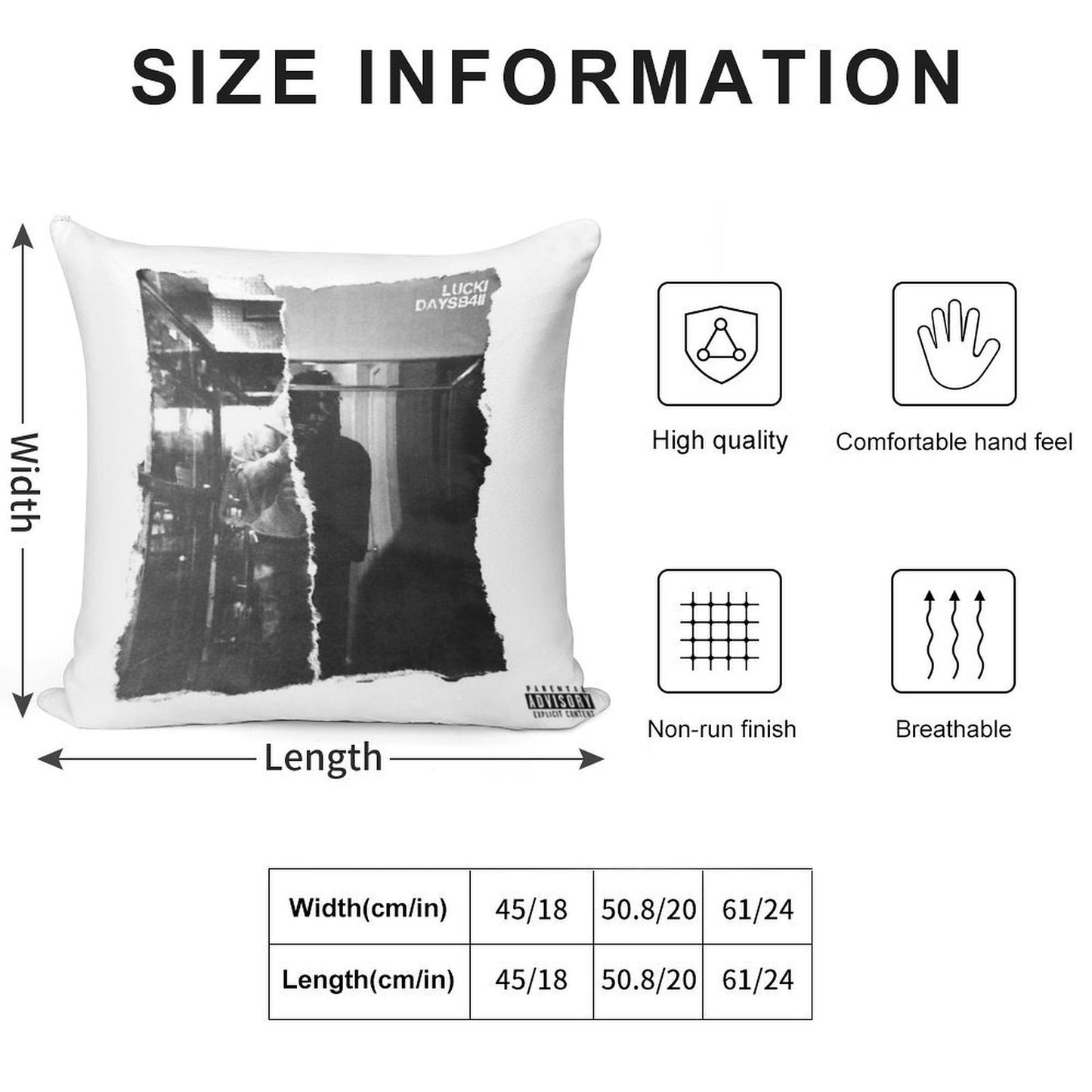 Lucki Days B4 Ii Ep Soft High-Density Material Throw Pillow