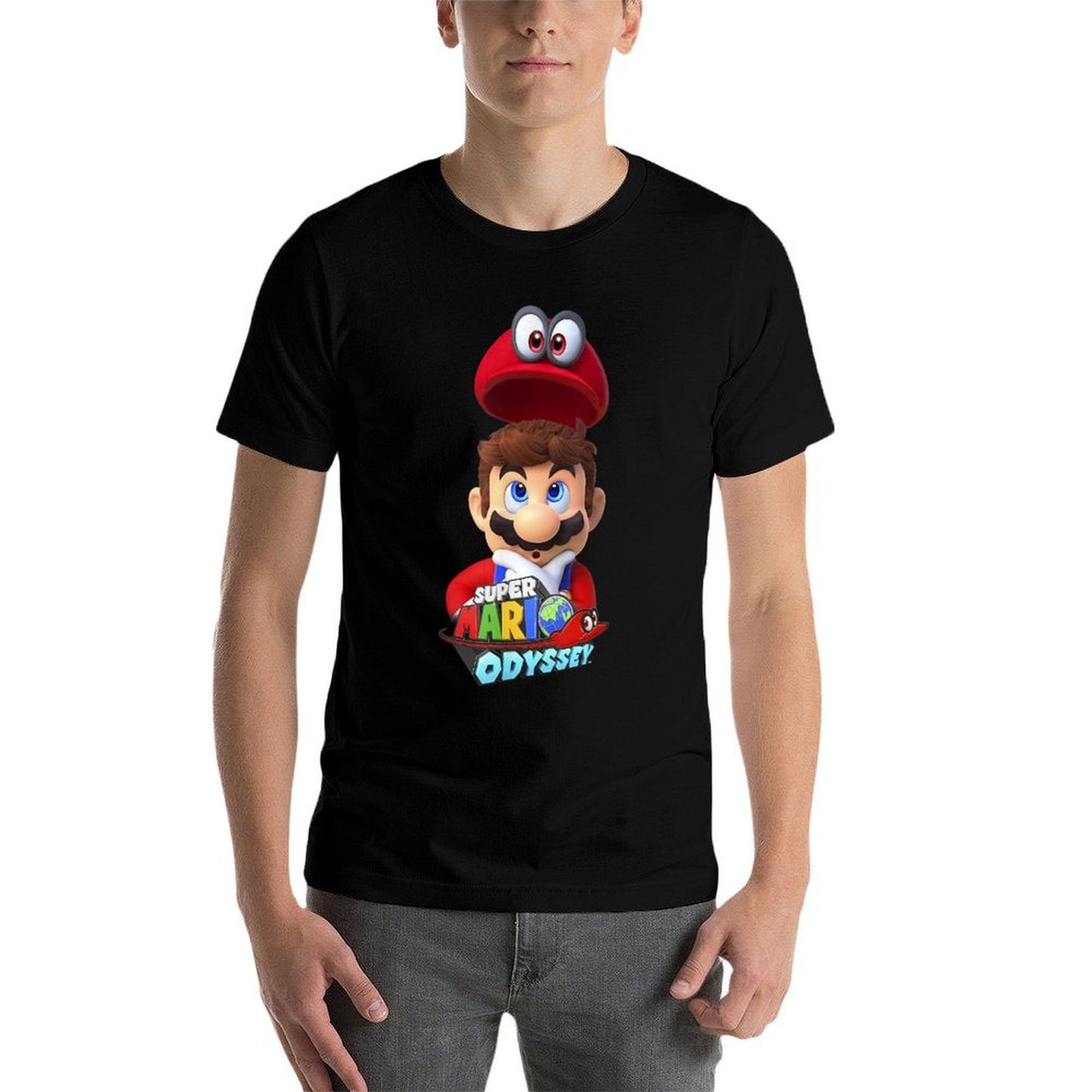 Super Mario Odyssey Game Logo Cappy Mario Graphic  Durable T-Shirt