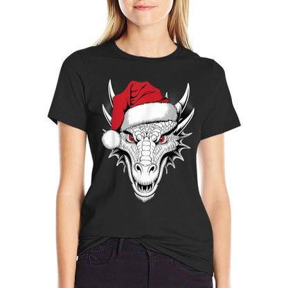 Joyful Dragon Santa on Dragon Christmas  Cotton T-Shirt