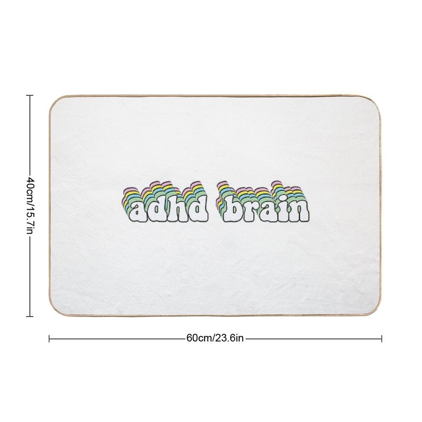 ADHD Brain Cute Pastel  Toxin-Free Bath Mat