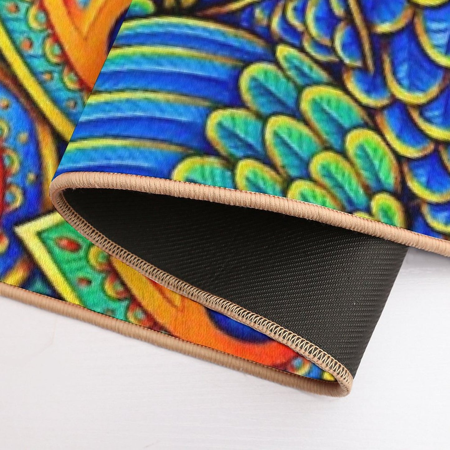 Colorful Paisley Peacock Rainbow Bird  Rapid-Drying Bath Mat